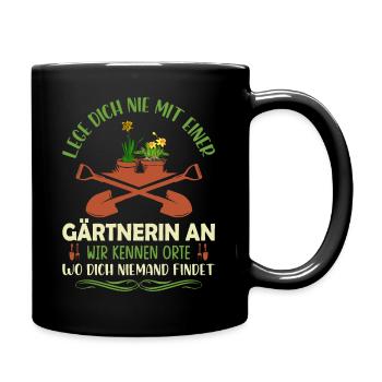 Garten Humor Gärtner Rente - Tasse einfarbig - Schwarz - Rechts