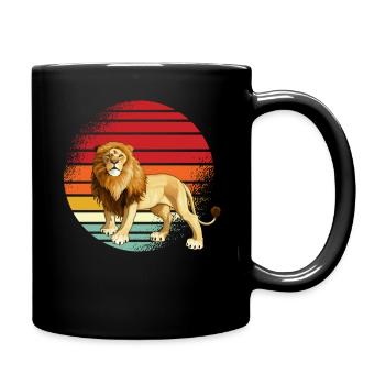 Lion Rétro - Mug uni - noir - Droite