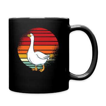 Gans Retro - Tasse einfarbig - Schwarz - Rechts