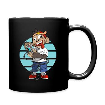 Gamer hat zu lange gespielt Humor Affe Gaming - Tasse einfarbig - Schwarz - Rechts