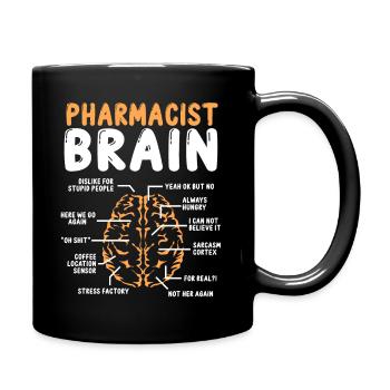 Fête de remise des diplômes de l’école de pharmacie du cerveau du pharmacien - Mug uni - noir - Droite
