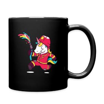 Feuerwehr Design - Tasse einfarbig - Schwarz - Rechts