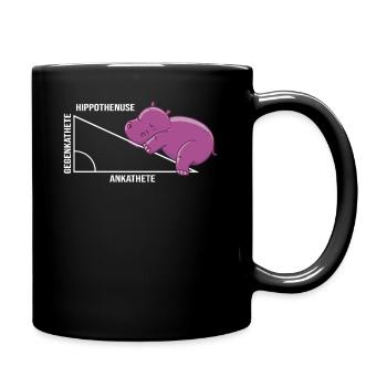 Lustiges Mathe Wortspiel Hippothenuse Nilpferd - Tasse einfarbig - Schwarz - Rechts