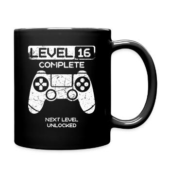 16. Geburtstag 16 Jahre Gamer Level Complete - Tasse einfarbig - Schwarz - Rechts