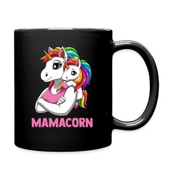 Mamacorn Mutter Tochter Einhörner - Tasse einfarbig - Schwarz - Rechts