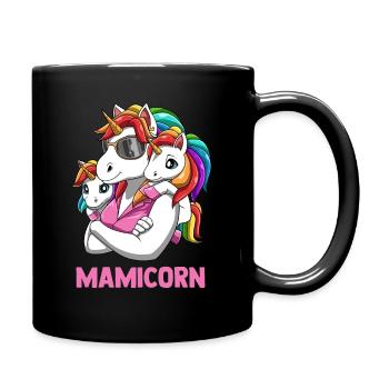 Mamacorn Mutter Tochter Zwillinge Einhörner - Tasse einfarbig - Schwarz - Rechts