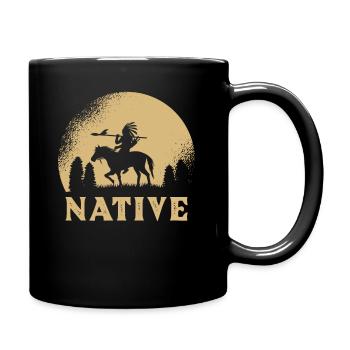 Indianer - Tasse einfarbig - Schwarz - Rechts