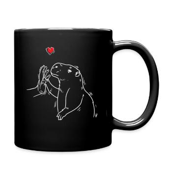 Capybara Wasserschwein Nagetier - Tasse einfarbig - Schwarz - Rechts