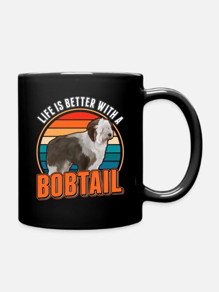 La vie est meilleure avec un Bobtail - Mug uni - noir