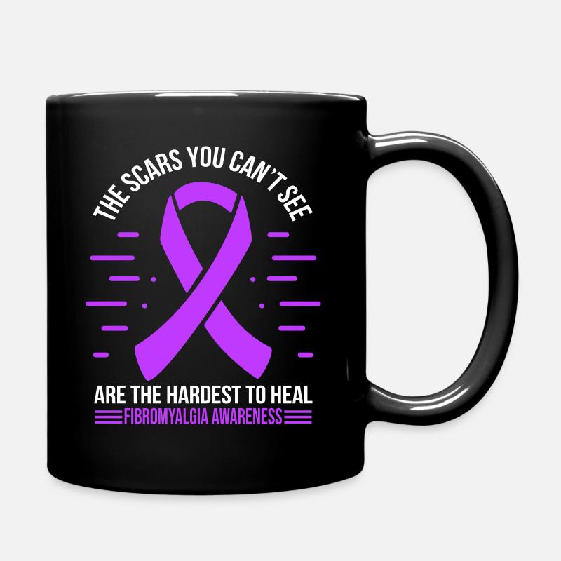Survivant de la fibromyalgie Ruban violet de fibromyalgie - Mug uni - noir