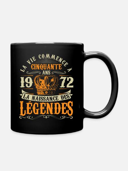 Anniv 50 ans Anniversaire 1972 - Mug uni - noir