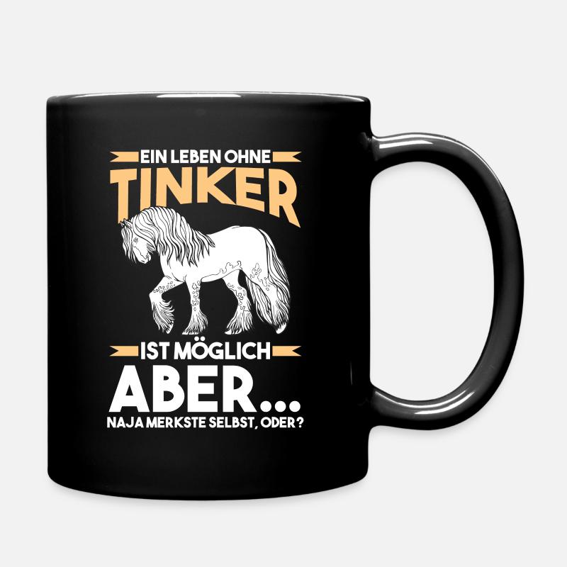 Reitlehrer Tinker Pferd - Tasse einfarbig - Schwarz