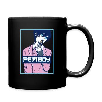 Femboy Aesthetic Japanese Anime Boy Crossdressing - Tasse einfarbig - Schwarz - Rechts
