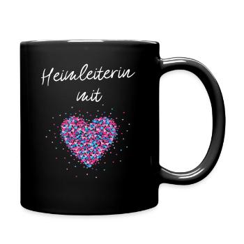 Heimleiterin mit Herz Kinderheim - Tasse einfarbig - Schwarz - Rechts