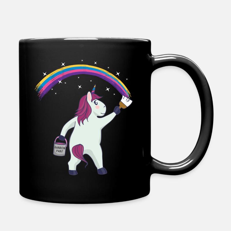 Unicorn Rainbow - Full Colour Mug - black