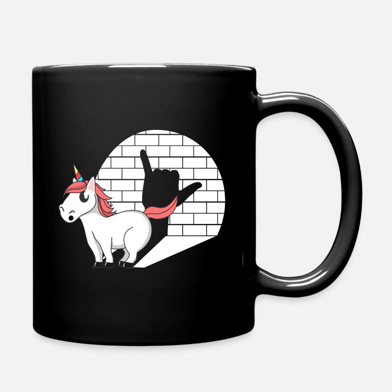 Rock n' Roll Einhorn - Tasse einfarbig - Schwarz