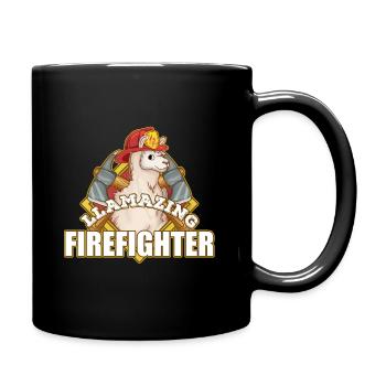 Feuerwehrmann - Tasse einfarbig - Schwarz - Rechts