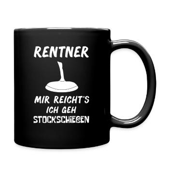 Rentner Stockschießen Ruhestand - Tasse einfarbig - Schwarz - Rechts