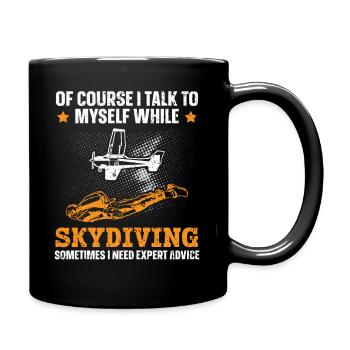 Skydiving Skydive Parachuting Parachute Skydiver - Full Colour Mug - black - Right