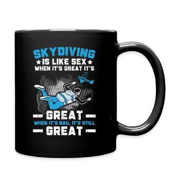 Skydiving Skydive Parachuting Parachute Skydiver - Full Colour Mug - black - Right
