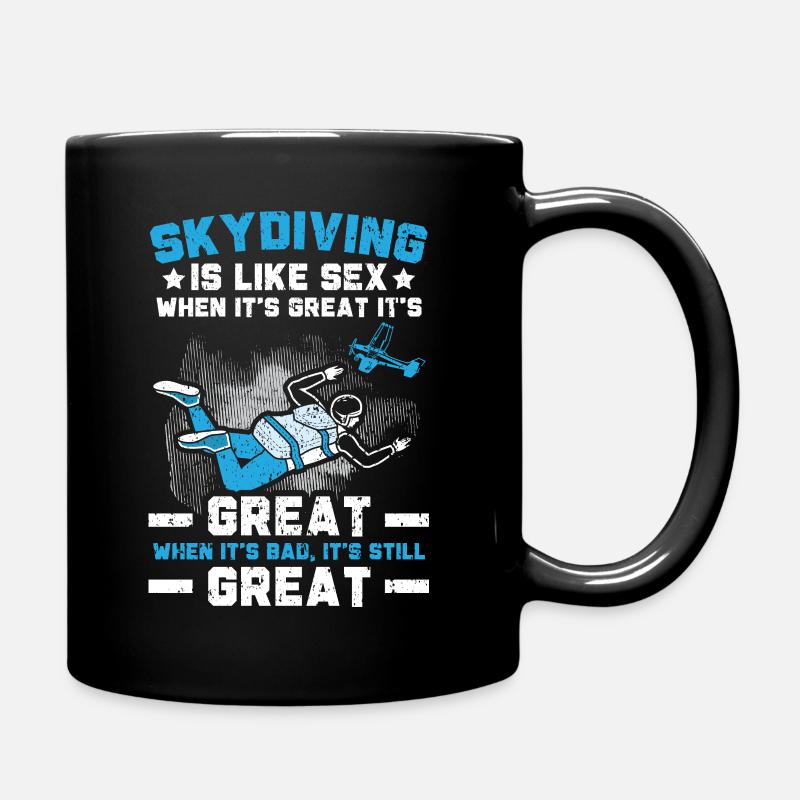 Skydiving Skydive Parachuting Parachute Skydiver - Full Colour Mug - black