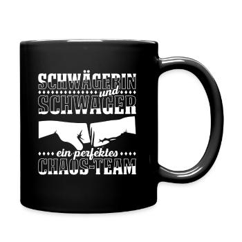 Schwägerin und Schwager perfektes Chaos-Team - Tasse einfarbig - Schwarz - Rechts