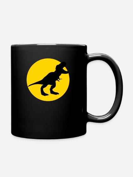 dinosaur and moon - Tasse einfarbig - Schwarz