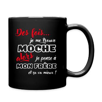 Frère humour fratrie Cadeau blague frère et sœur - Mug uni - noir - Droite