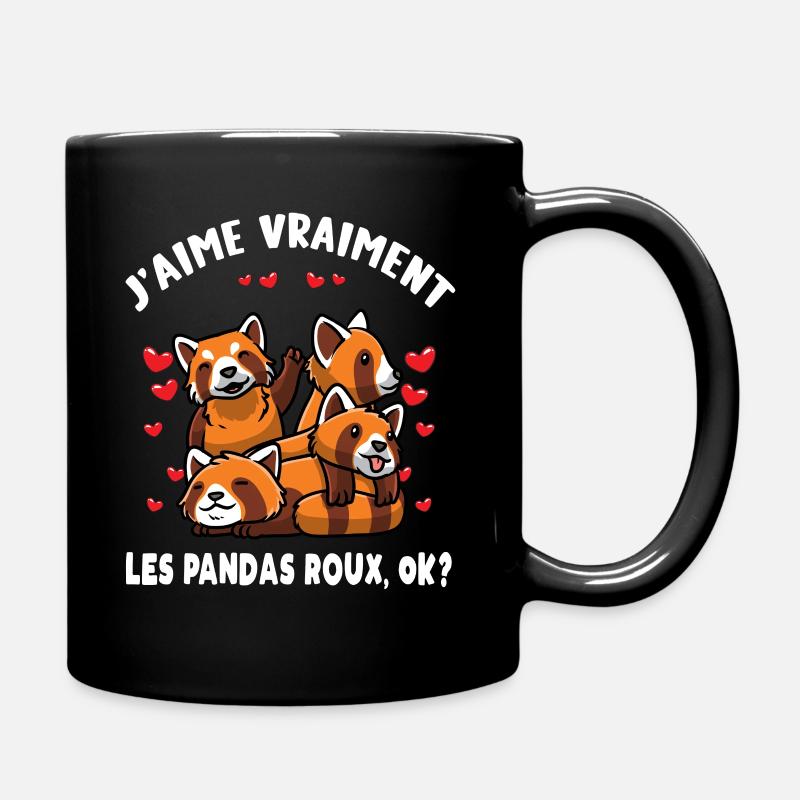 Petit Panda Roux Kawaii - Mug uni - noir
