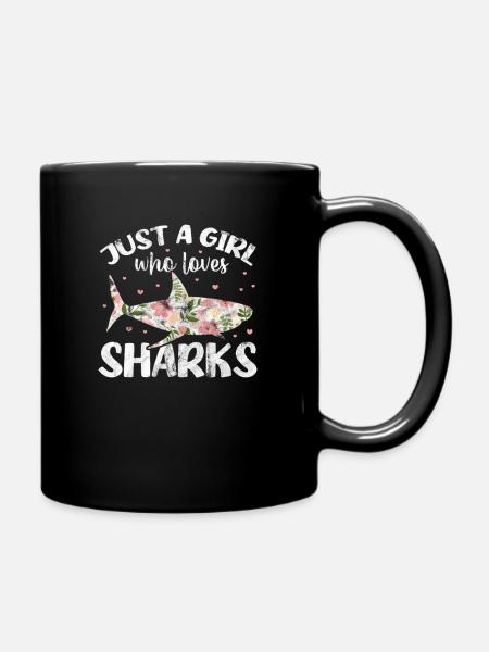 Shark Sharks Shark Fin Hammerhead Shark Girl Cadeau - Mug uni - noir