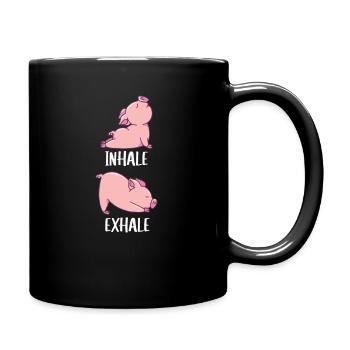 Pig Yoga cochons doux sport inhale expirer - Mug uni - noir - Droite