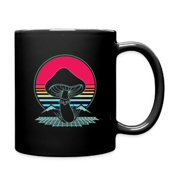 Mushroom Hunter Retro 80s Style Fungi - Mug uni - noir - Droite