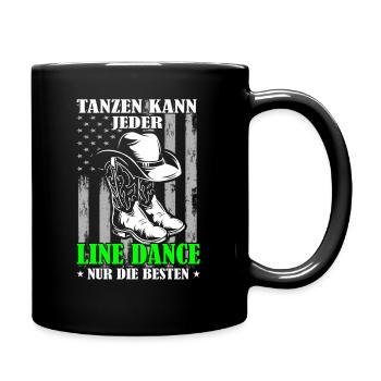 Tanzen kann jeder Line Dance die Besten - Tasse einfarbig - Schwarz - Rechts