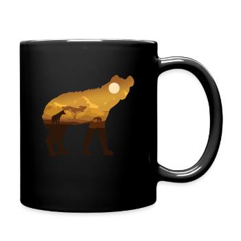 Safari hyena - Full Colour Mug - black - Right