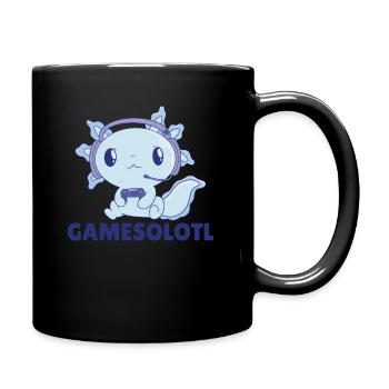 Gamesolotl lustiges Axolotl Wortspiel für Gamer - Tasse einfarbig - Schwarz - Rechts