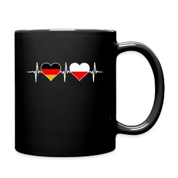 Germany Poland Heartbeat ECG Pulse - Full Colour Mug - black - Right