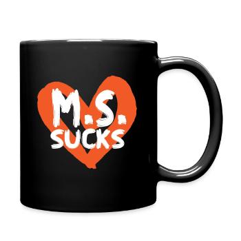 MS Sucks Multiple Sclerosis Awareness - Full Colour Mug - black - Right