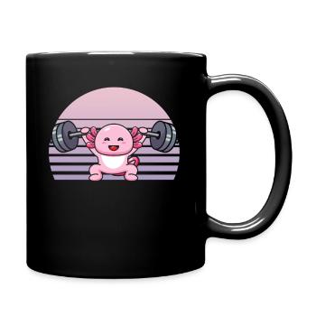 Kawaii Axolotl Drôle Haltérophilie Haltérophile Ge - Mug uni - noir - Droite