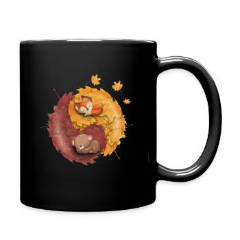 Herbst - Tasse einfarbig - Schwarz - Rechts