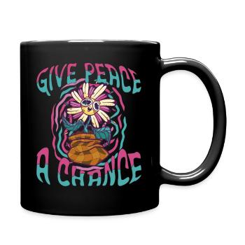 Trippy Flower - Tasse einfarbig - Schwarz - Rechts
