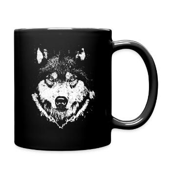 Loup Loup Silhouette Loup Tête Prédateur Animal Sauvage - Mug uni - noir - Droite