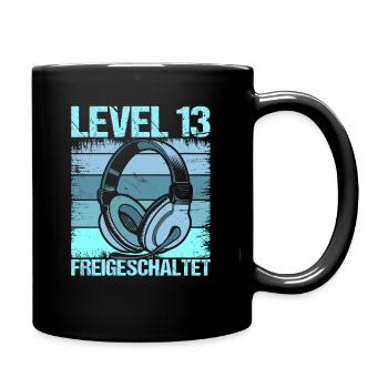 Gamer Zocker Level 13 Geburtstag Headset Design - Tasse einfarbig - Schwarz - Rechts