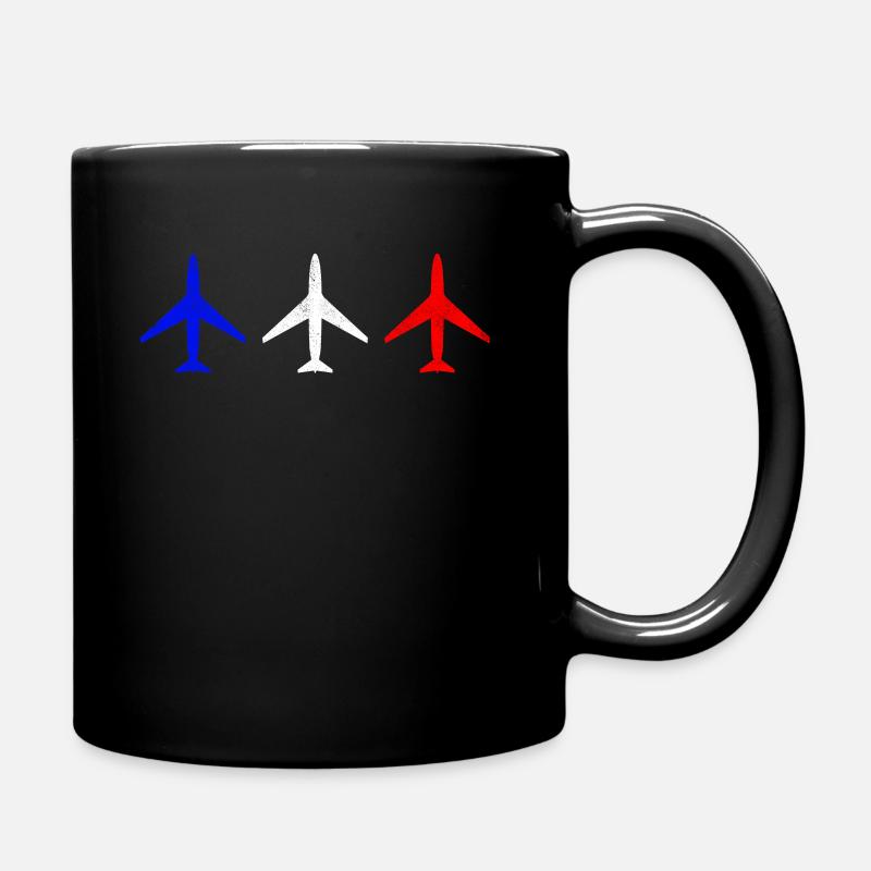 Airplane Airplanes - Full Colour Mug - black