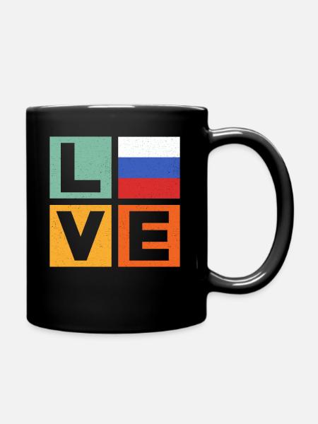 Russland Liebe - Tasse einfarbig - Schwarz