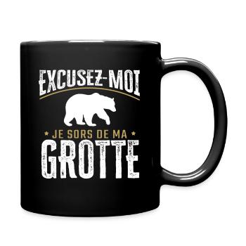 Humour | Excusez-moi je sors de ma grotte - Mug uni - noir - Droite