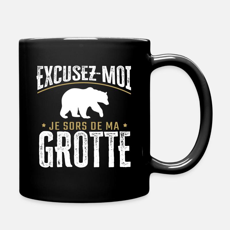 Humour | Excusez-moi je sors de ma grotte - Mug uni - noir