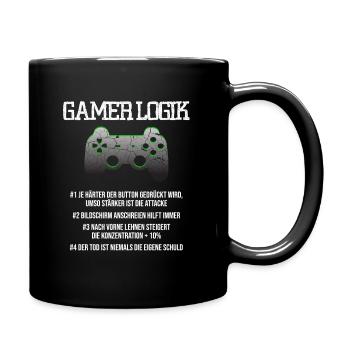 Gamer Logik Computer PC Controller Zocker Jungs - Tasse einfarbig - Schwarz - Rechts