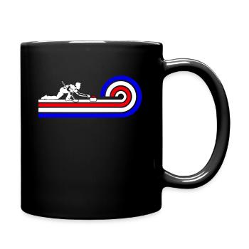 Retro Curling Design with Curler Silhouette - Tasse einfarbig - Schwarz - Rechts
