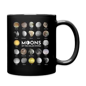 Lunes du système solaire - Mug uni - noir - Droite