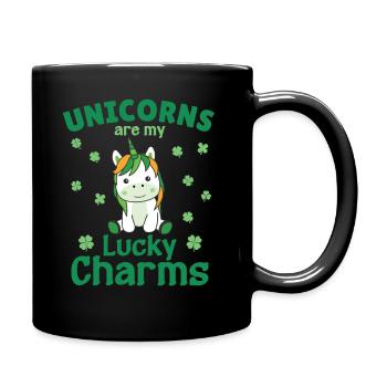 Les licornes sont mes porte-bonheur de la Saint-Patrick - Mug uni - noir - Droite